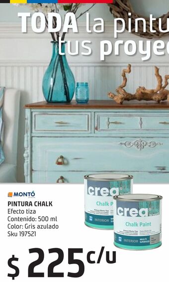 Sodimac Homecenter Pintura chalk 500 ml gris azulado oferta