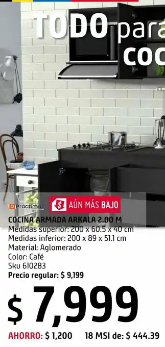 Sodimac Homecenter Cocina armada arkala 2.00 mts con accesorios oferta
