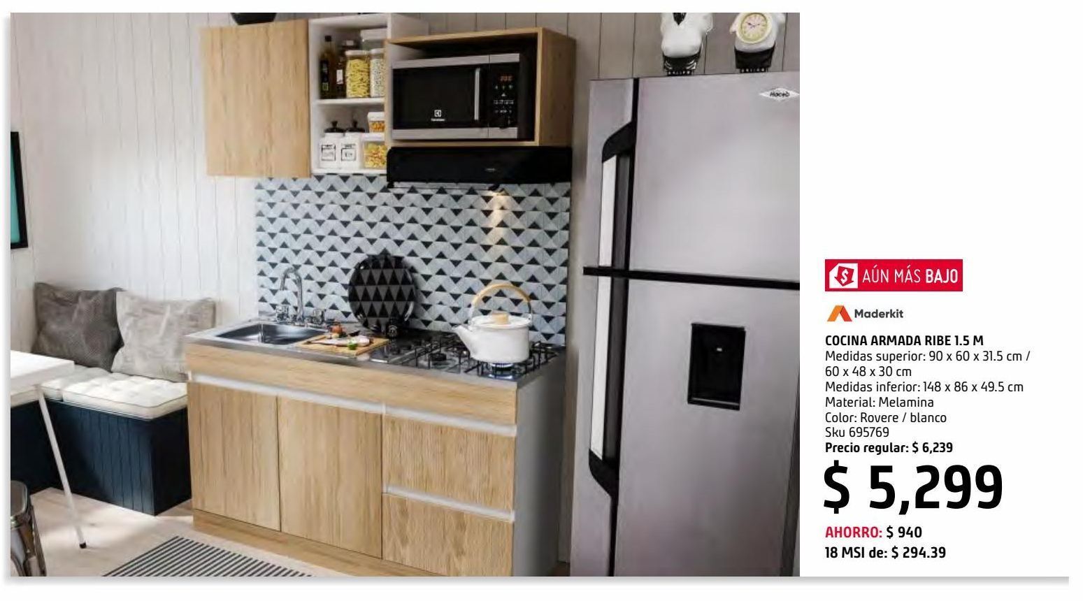 Cocina 1.50 ribe oferta en Sodimac Homecenter