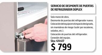 Sodimac Homecenter Servicio de desmonte de puertas de refrigerador duplex oferta