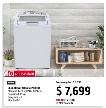Sodimac Homecenter Lavadora carga superior contina de acero inoxidable 16 kg oferta