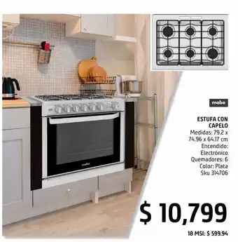 Sodimac Homecenter Estufa ma0c80300ci1 mabe oferta