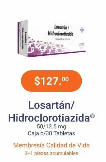 Losartán/hidroclorotiazida 12.5mg