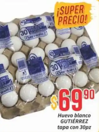 Super Gutiérrez Huevo Blanco Gutiérrez Tapa con 30pz oferta