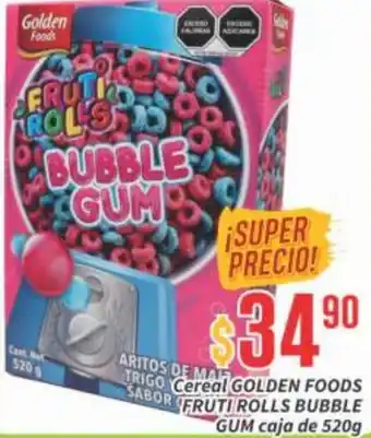 Cereal Golden Foods Fruti Rolls Bubble Gum Caja 520g