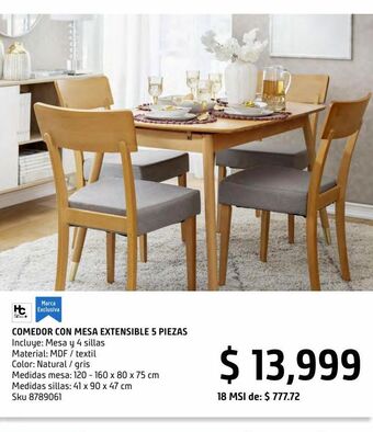 Sodimac Homecenter Set comedor con mesa extensible oferta