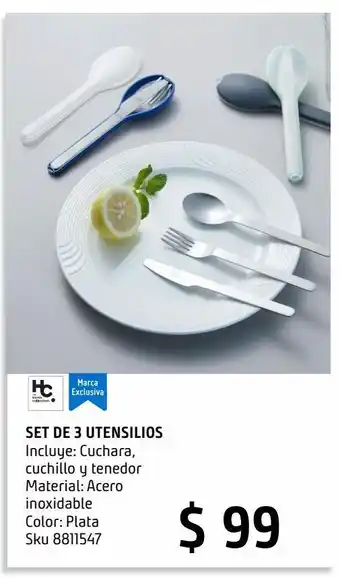 Set x3 cuchara/cuchillo/tenedor