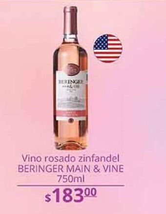 Vino rosado zinfandel beringer main & wine 750ml