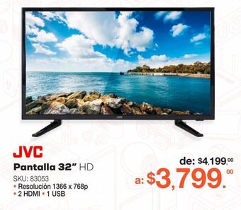 Pantalla jvc si32h / 32 pulgadas / hd