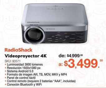 RadioShack Videoproyector radioshack s01-s / full hd / plata con negro oferta