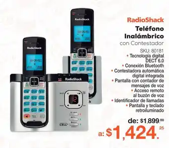 RadioShack Teléfono inalámbrico con contestador y extensión radioshack oferta