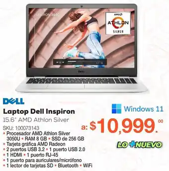Laptop dell inspiron 15 3505 / 15.6 plg. / amd athlon silver