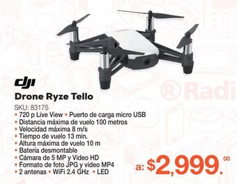 RadioShack Drone ryze tello powered by dji / blanco oferta