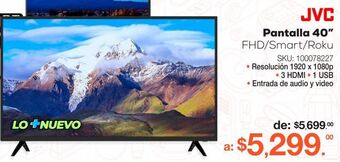 RadioShack Pantalla jvc roku si40fr / 40 pulgadas / hd / smart tv oferta