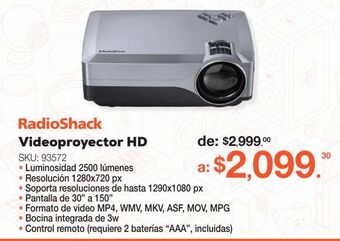 RadioShack Videoproyector radioshack j03 bg / plata con negro oferta