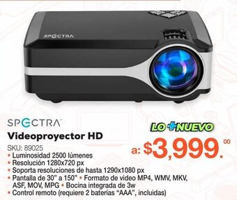RadioShack Videoproyector mini spectra j03 / hd / negro oferta