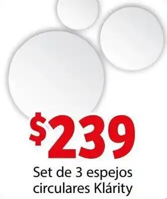 Soriana Híper Set de 3 Espejos Circulares Klárity oferta