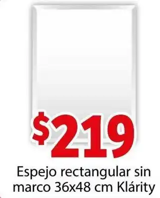Soriana Híper Espejo Rectangular sin Marco Klárity 36 x 48cm oferta