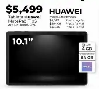Tablet huawei matepad t10s / 10.1 pulg. / 64gb