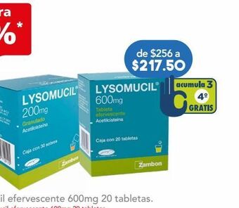 Farmacia San Pablo Lysomucil efervescente 20 tableta caja oferta