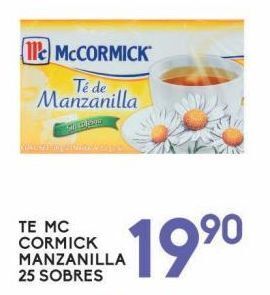 Té mccormick manzanilla 25 sobres