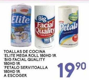 Alsuper Toallas de cocina elite, big facial, pétalo oferta