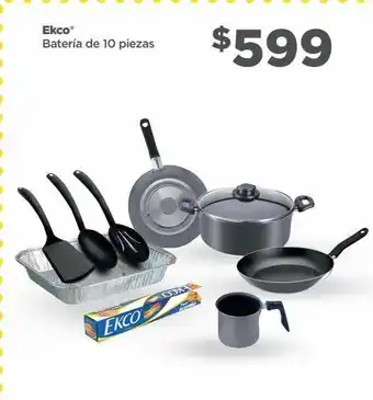 Bodega Aurrerá Ekco batería de 10 piezas oferta