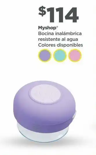 Bodega Aurrerá Myshop bocina inalámbrica resistente al agua oferta