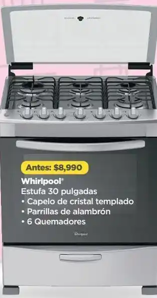Bodega Aurrerá Whirlpool estufa 30 pulgadas oferta