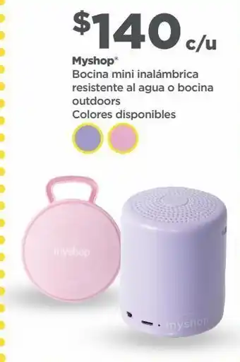 Bodega Aurrerá Myshop bocina mini inalámbrica resistente al agua o bocina outdoors oferta