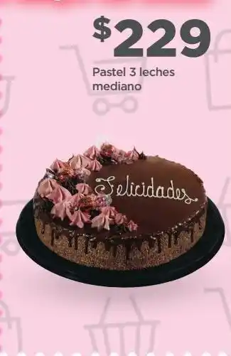 Bodega Aurrerá Pastel 3 leches mediano oferta