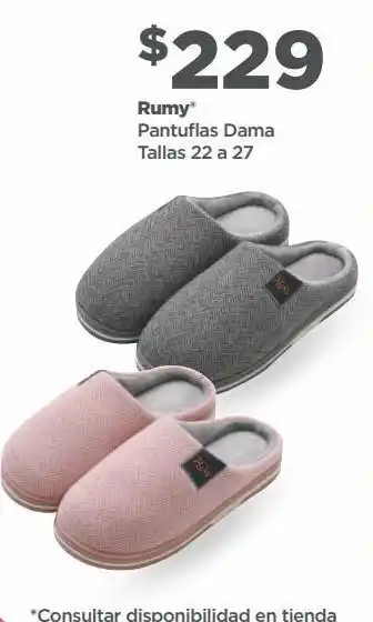 Bodega Aurrerá Rumy pantuflas dama oferta