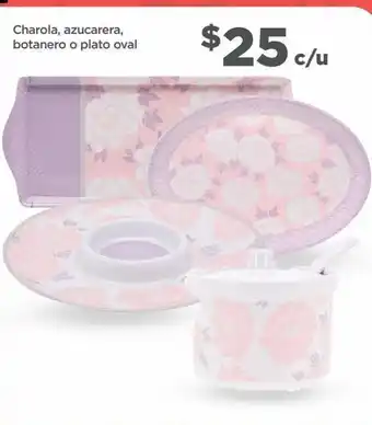 Charola, azucarera, botanero o plato oval