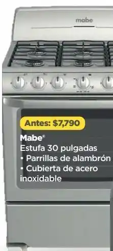 Bodega Aurrerá Mabe estufa 30 pulgadas oferta