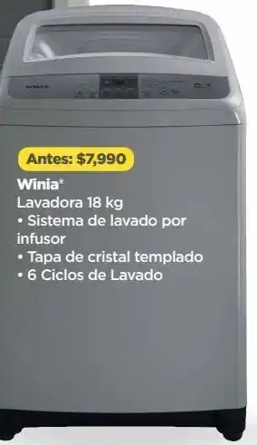 Bodega Aurrerá Winia lavadora 18 kg oferta