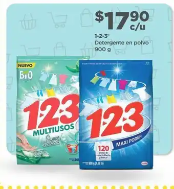 Bodega Aurrerá 1-2-3 detergente en polvo 900 g oferta