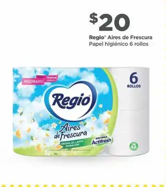 Bodega Aurrerá Regio aires de frescura papel higiénico 6 rollos oferta