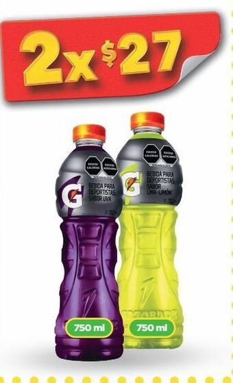 Bodega Aurrerá Bebida isotónica gatorade 750ml oferta