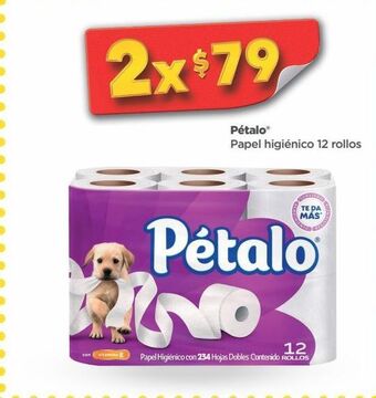 Bodega Aurrerá Pétalo papel higiénico 12 rollos oferta