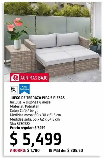 Jgo living mod 5pz pipa rat pe modelo 1