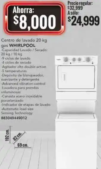 City Club Whirlpool Gas Centro de Lavado 20kg oferta