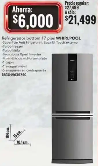 City Club Whirlpool Refrigerator Bottom 17 Pies oferta