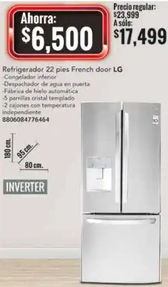 City Club LG Refrigerador French Door 22 Pies oferta