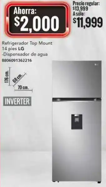 LG Refrigerador Top Mount 14 Pies