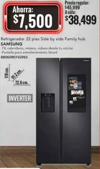 Samsung Refrigeradora 22 Pies Side by Side Family Hub