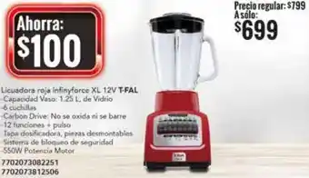 T-Fal Licuadora Roja Infinyforce XL 12V