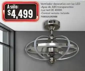 City Club Ventilador Decorativo con Luz LED oferta