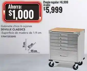 Seville Classics Gabinete Chico 6 Cajones 1,9cm