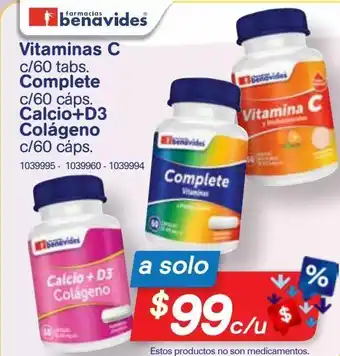 Farmacias Benavides Fabe calcio d3 colageno 60tab oferta