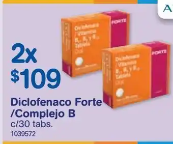 Farmacias Benavides Diclofenaco forte /complejo b c/30 tabs. oferta